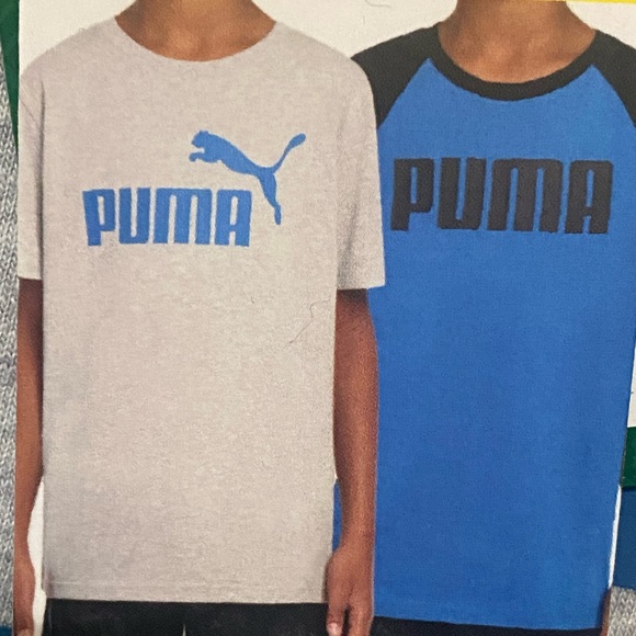Puma Boys 🆕 Youth Tees 2PK Athletic Tshirt Set
Blue & Light Heather Grey - Picture 2 of 5